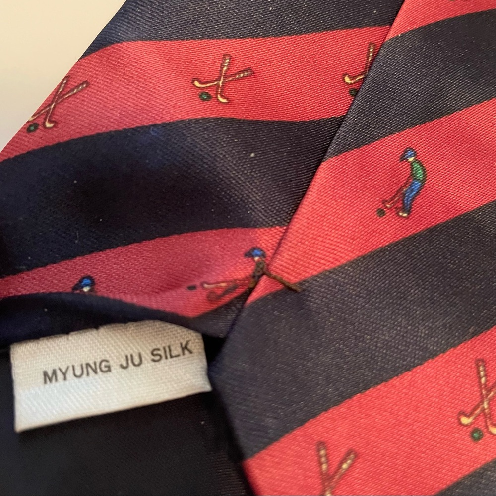 Lot Of 2 Golf Themed Ties Mercedes Wembley Silk - Picture 7 of 7